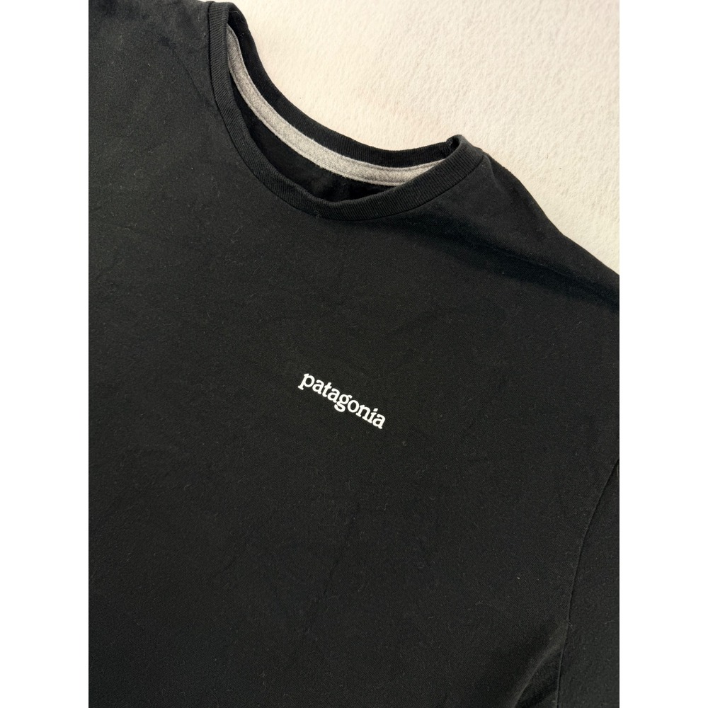 Patagonia Responsibili-Tee Men XXL Black Logo Graphic T-Shirt Organic Recycled